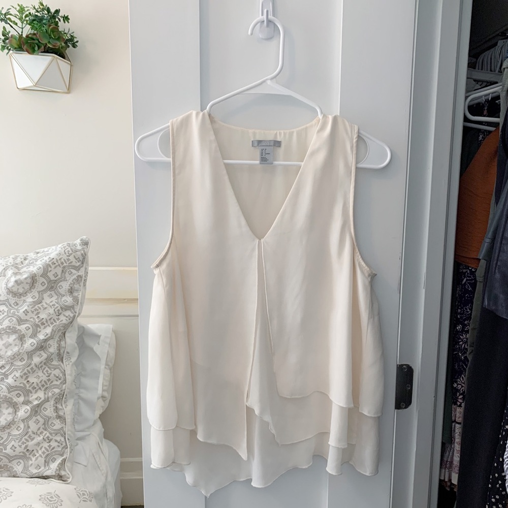 Asymmetrical V-Neck Blouse